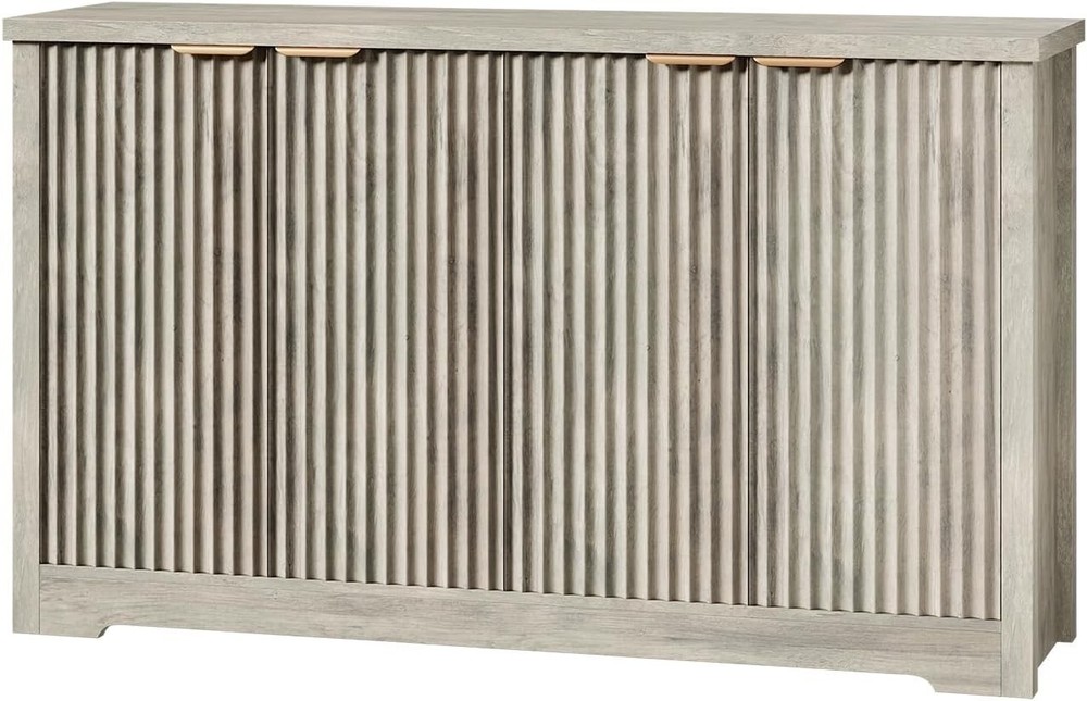 Large Fluted Buffet Cabinet with Storage Accent Sideboard 55'' Modern Credenza🔔