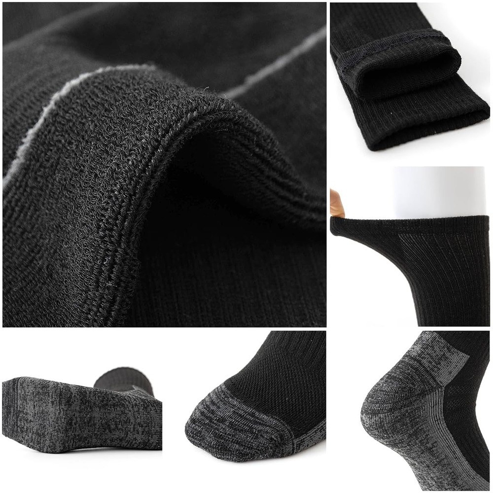 JOYNÉE 8 Pack Mens Thick Cushioned Athletic Crew Socks – Breathable M