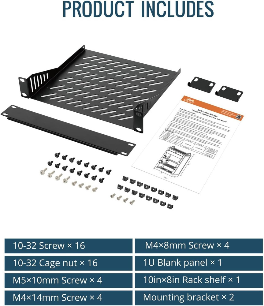 Tecmojo 4U Network Rack, 10 Inch Mini Server Rack with 2 Side Translucent Panels