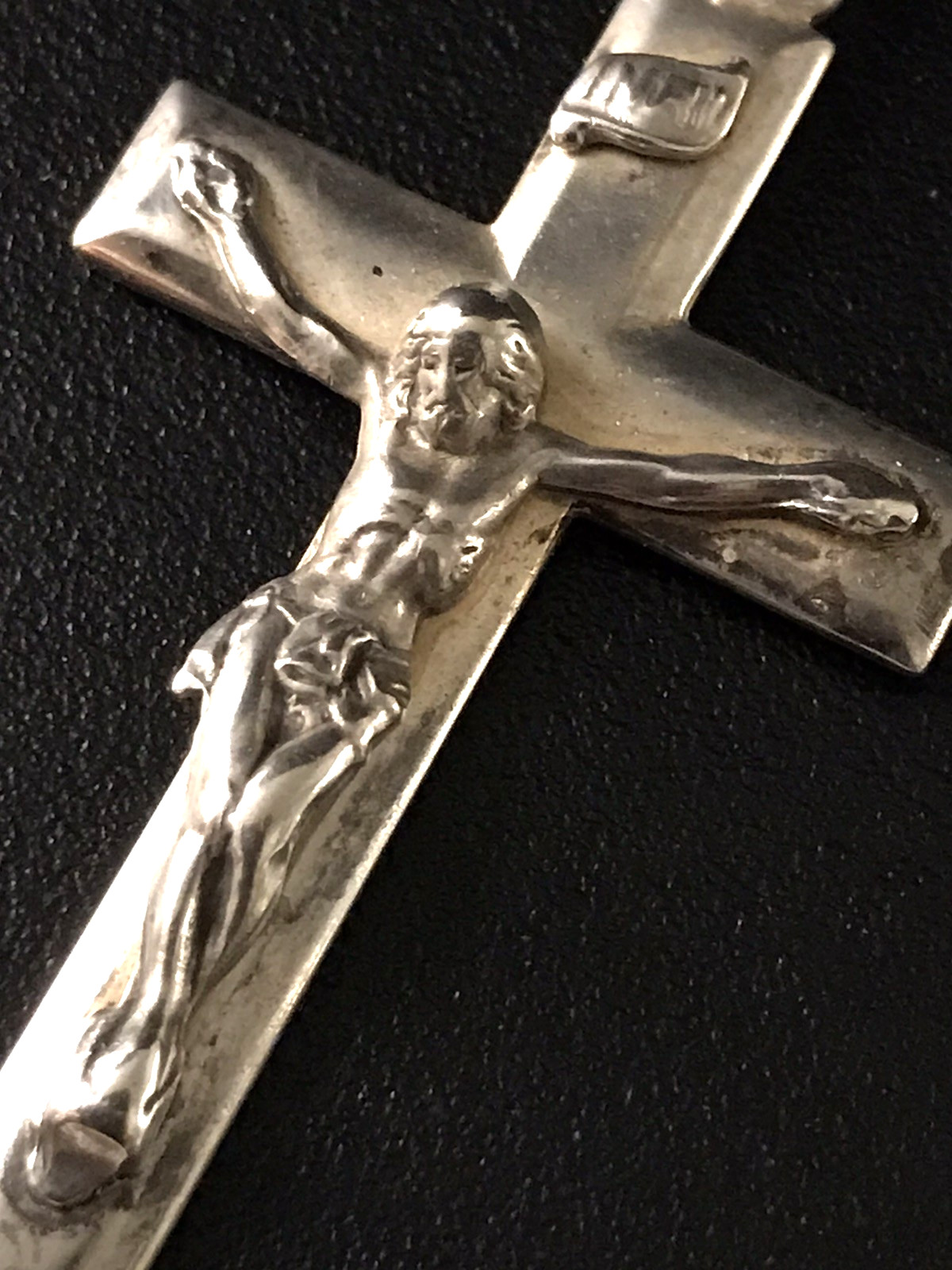 ANTIQUE ALL SOLID STERLING SILVER ROSARY by GOLDI KAPLAN - 23gm 20.5" - SWEDEN