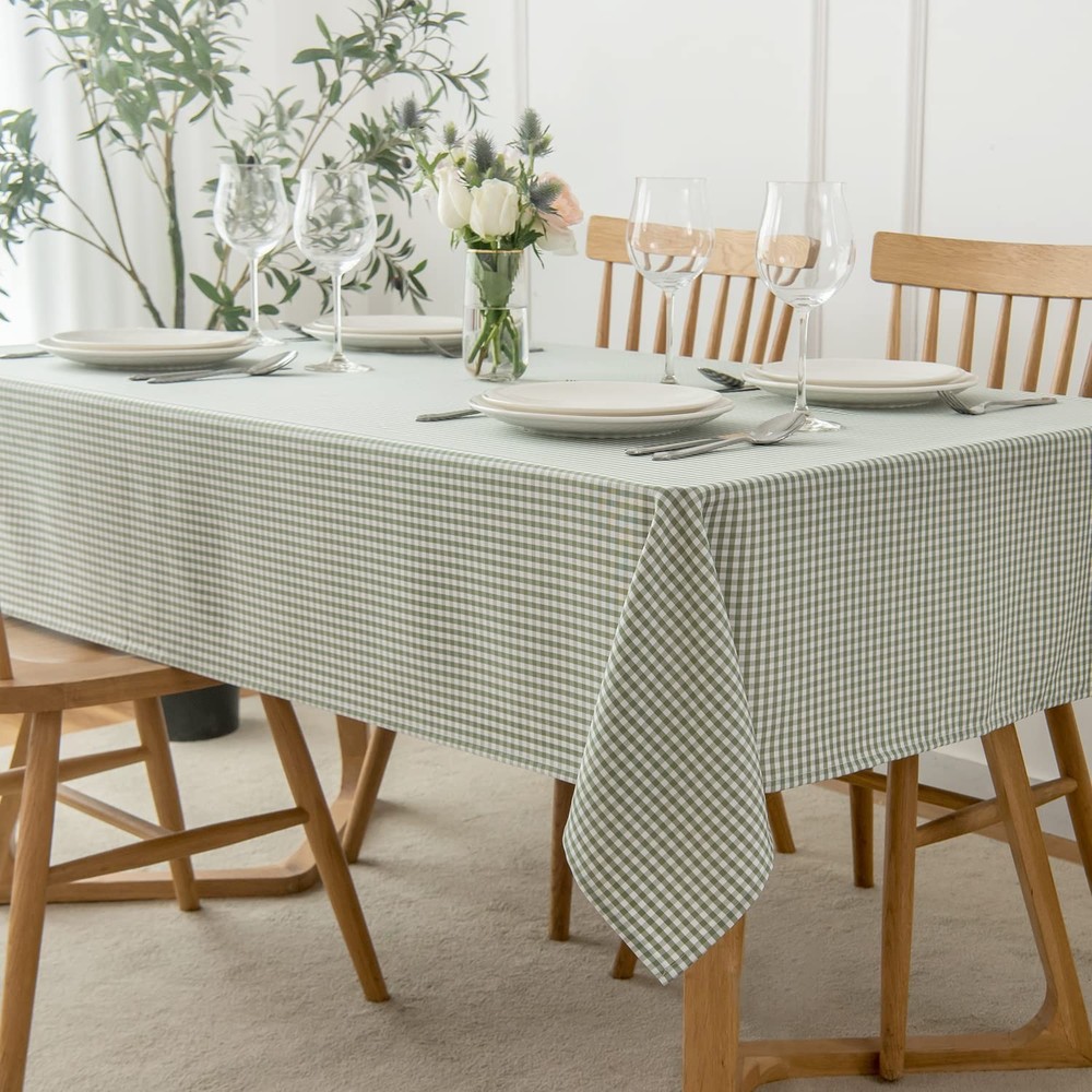 Maxmill Rectangle Checkered Tablecloth 52x70 Waterproof Spillproof Wrinkle Resis