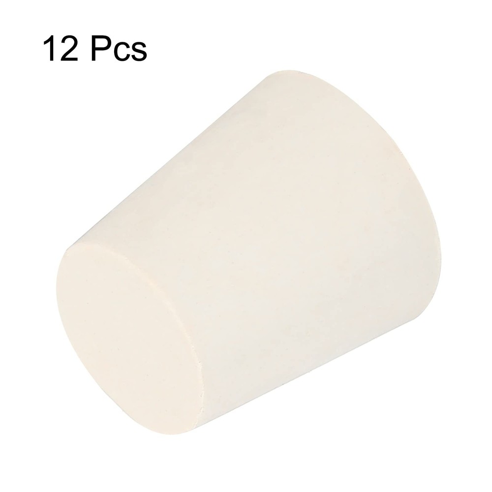 12 PCS 22-28mm White Solid Rubber Tapered Plug Test Tubes Bungs Stopper