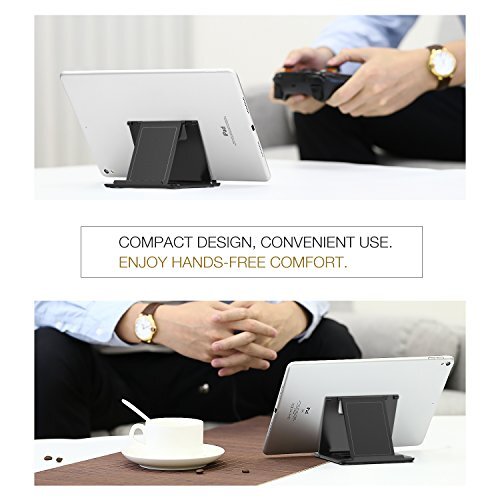 Phone/Tablet Stand, Foldable Desktop Holder Fit with iPhone Large Size black