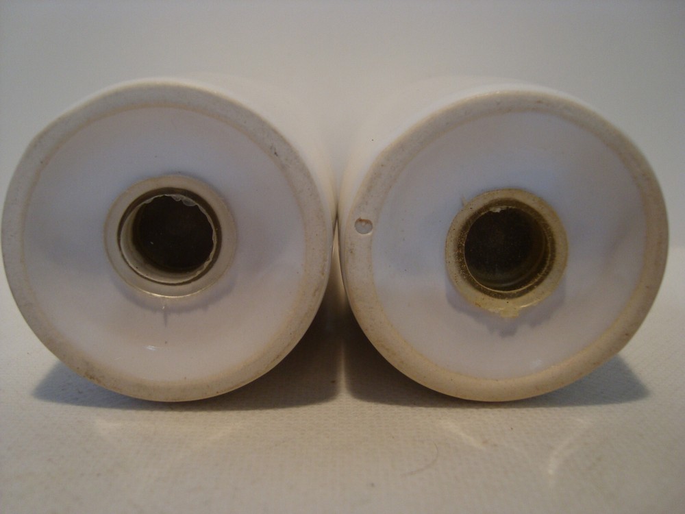 Hand made white porcelain Salt & Pepper shaker set.