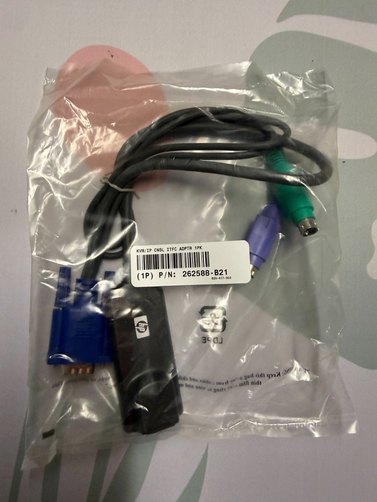 HP KVM IP Console Interface Adapter Server Cable 262588-B21 PS/2 VGA