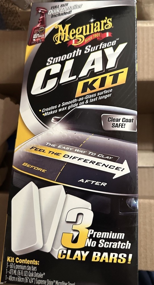 Meguiar's G191700 Smooth Surface Clay Bar Kit, NEW