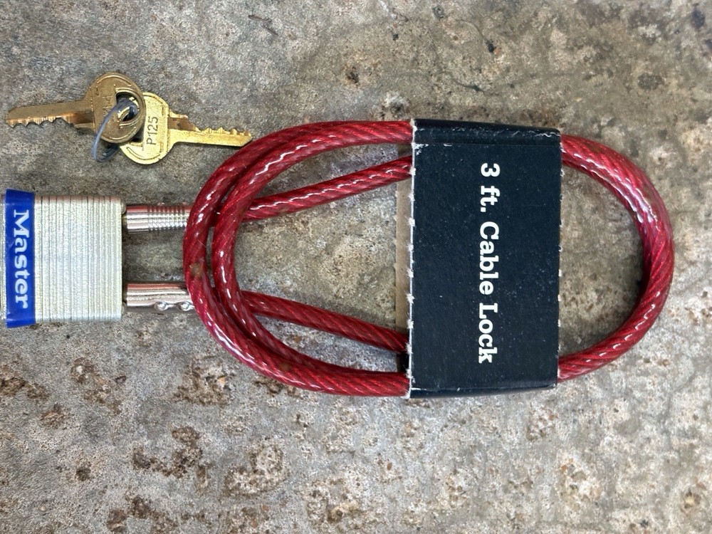 Master Lock 719 3’ Cable Lock Set of Keyed Alike