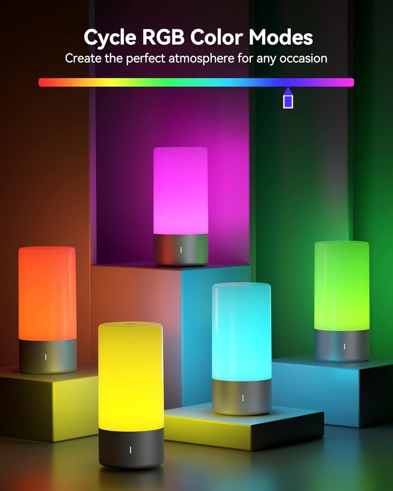 Table Lamp, Bedside Touch Control Lamp for Bedroom 3 Level Dimmable Warm Gray