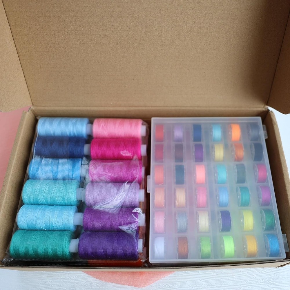 72 PCS Sewing Thread Assortment, 36 Color Thread for Sewing Machine with 36 Same