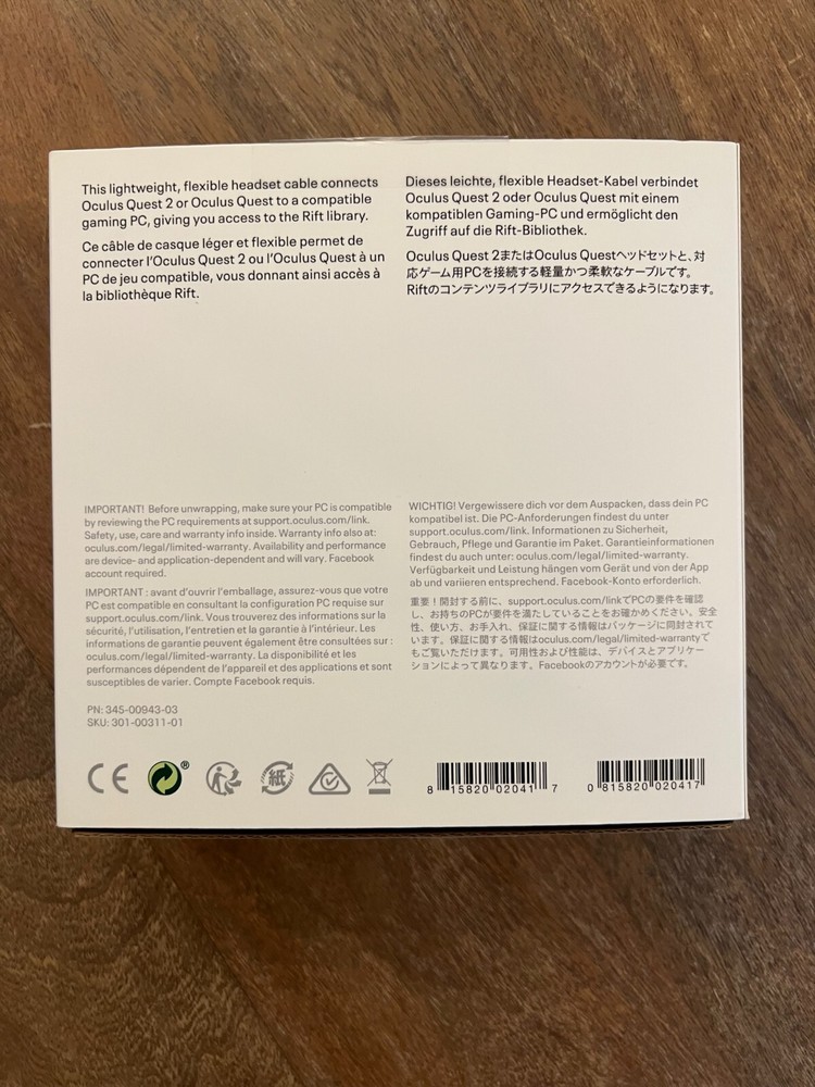 Oculus Link Cable for VR Headset Quest and Quest 2 USB 3 Type-C