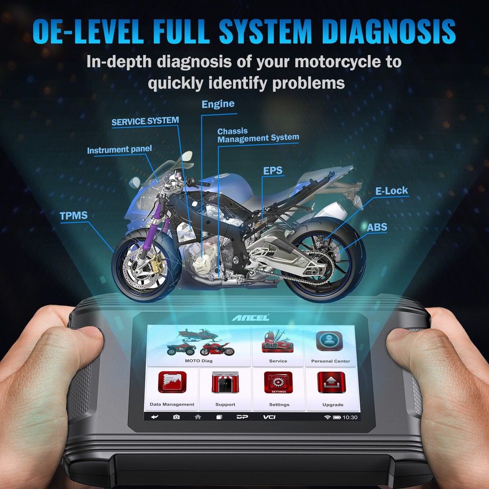 ANCEL MT500 PRO Motorcycle Scanner Full-System OBD2 Diagnostic Tool Programming