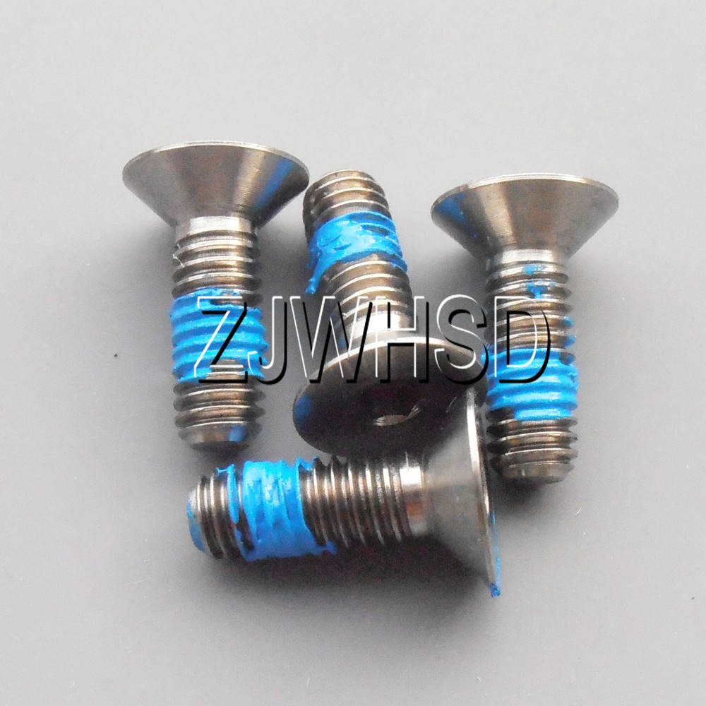 4pcs M4 x 12 mm Ti Titanium Screw Bolt Allen Hex Socket Flat Head Thread Locker