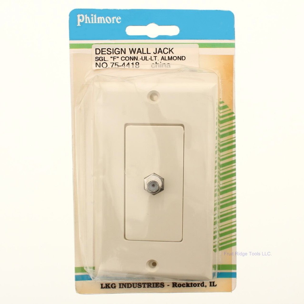 Philmore 75-4418 Light Almond Designer Jack Wall Plate