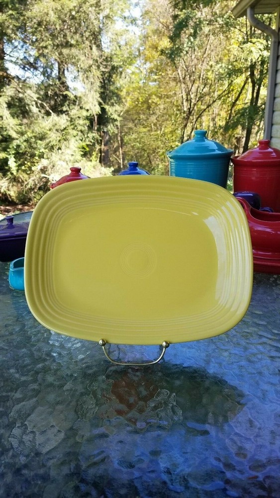 rectangular rectangle SERVING PLATTER PLATE sunflower yellow FIESTA 12" NEW