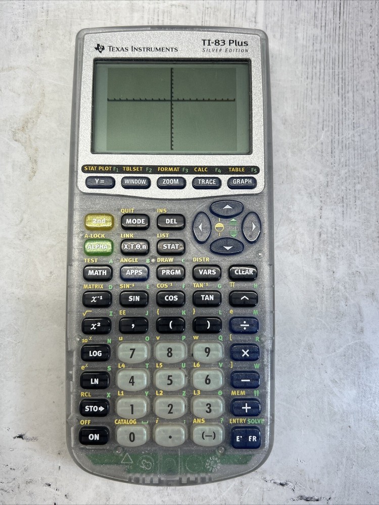 Texas Instruments TI-83 Plus Silver Edition Graphing Calculator Clear Tested