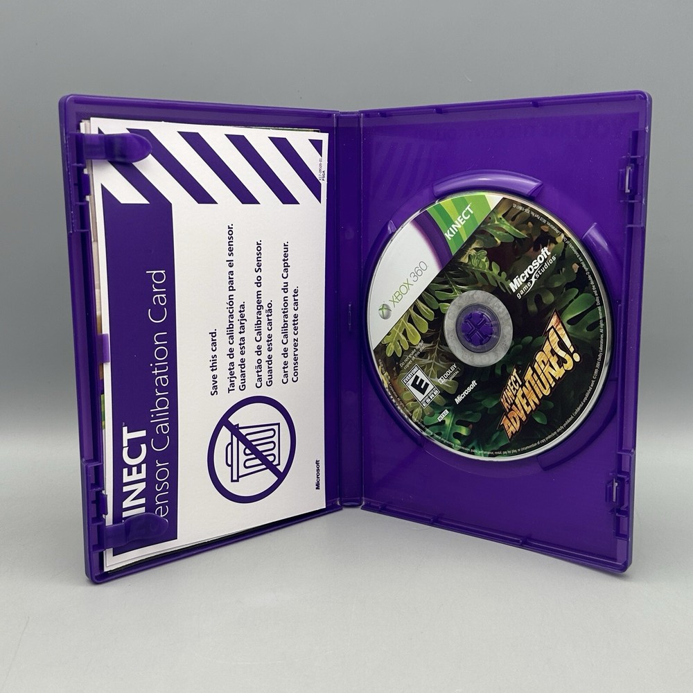 Microsoft Xbox 360 Kinect Sensor Bar 1414 w/ Kinect Adventures Game | TESTED