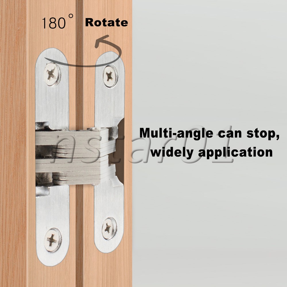 2x Hidden Concealed Copper Hinge for Cabinet Doors Wooden Doors Counters