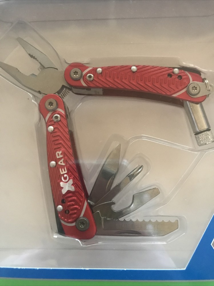 X-Gear 8 Tool Men's Multi-Function Tool w/Led Light Retails $20 Red (2-PO-112)