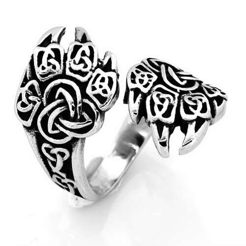 Stainless Steel Celtic Knot Claw Ring