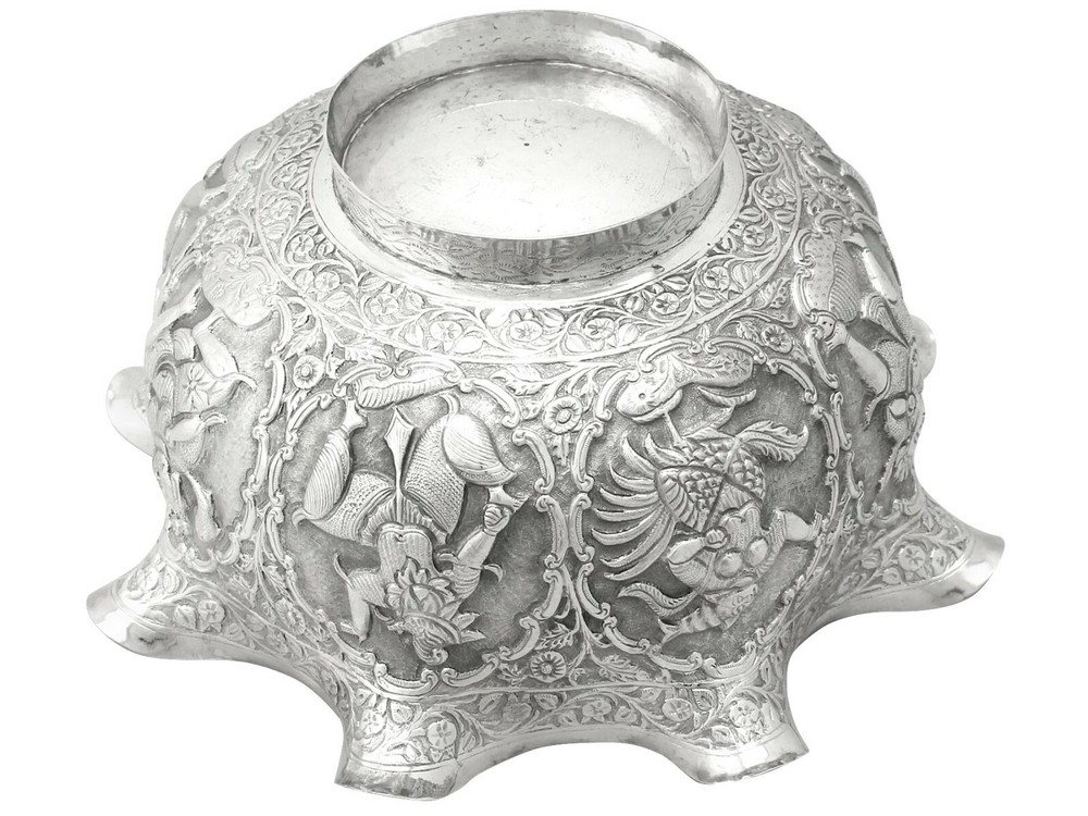 Antique Burmese Silver Bowl, Circa 1880