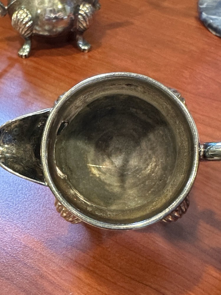 Vintage Silver Plated Creamer with Ornate Footed Design