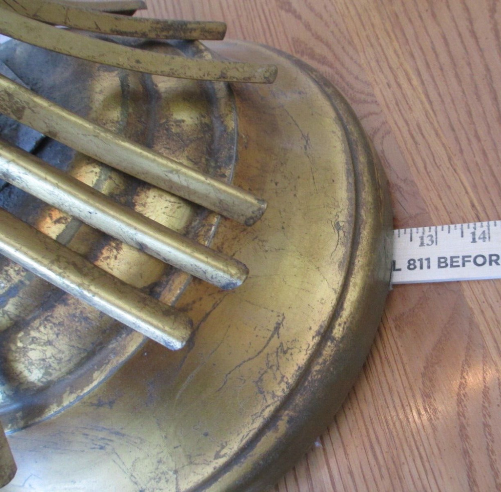 Hollywood Regency Gold Gilt Wheat Sheaf Table Lamp Light