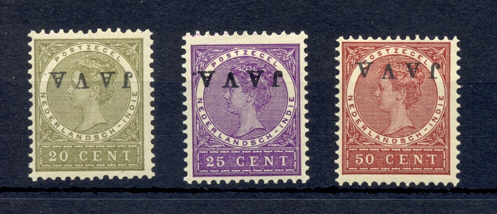 DUTCH INDIES- JAVA- INVERTED OVERPRINT # 74f, 76f ,78f, --* VF