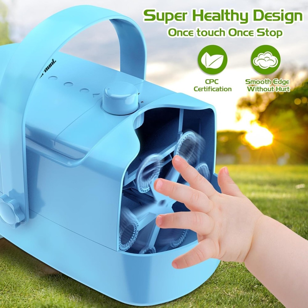 Brand New Automatic Bubble Machine (Blue)Operated by Plugin or Batteries Bubble