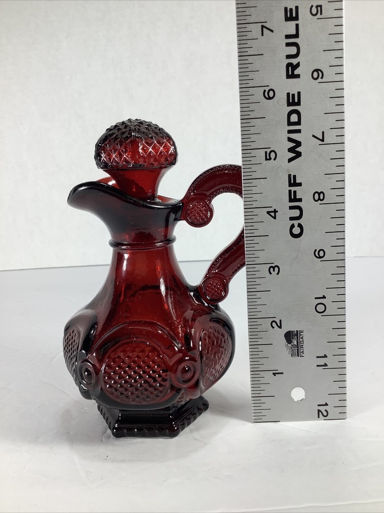 Vintage~ Avon® Ruby Red Decorative Glass Pitcher/Perfume Bottle w/Stopper