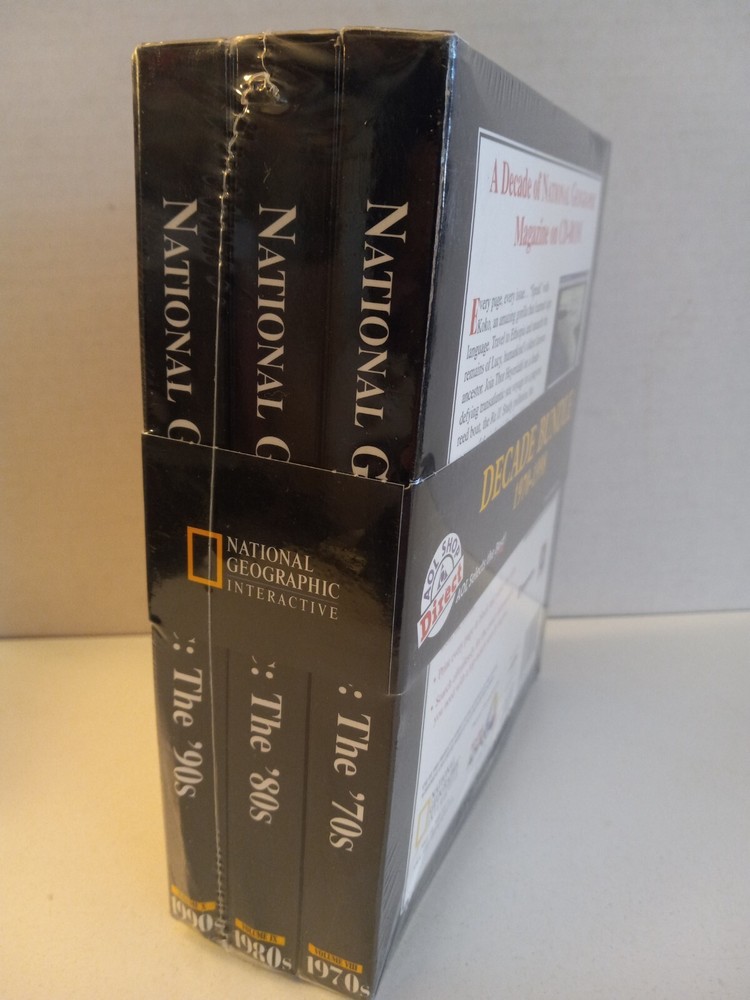 National Geographic DECADE BUNDLE (1970 - 1998) AOL Direct PC Windows 98 CD-ROM