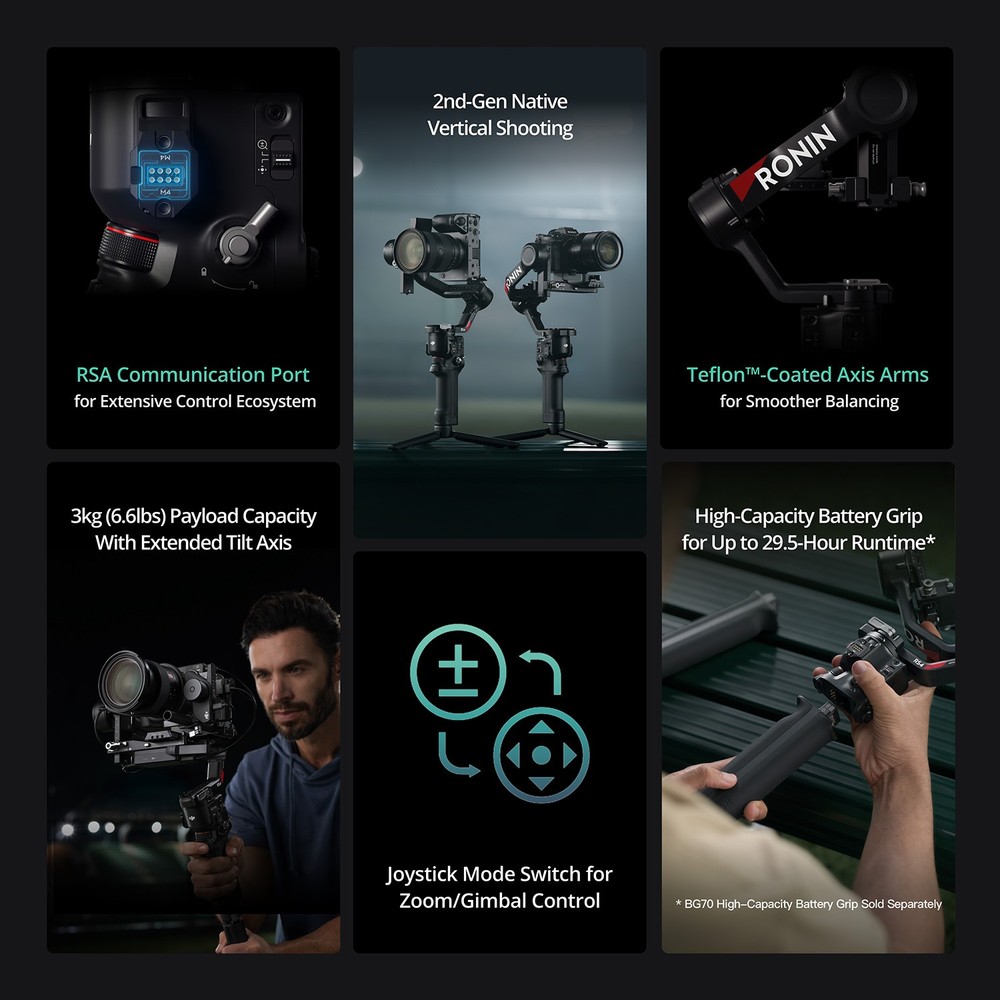 DJI RS 4 Combo 3-Axis Gimbal Stabilizer with Enhanced Vertical Shooting