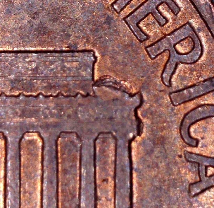 1959 D Die Chip Reverse Top of Right Column