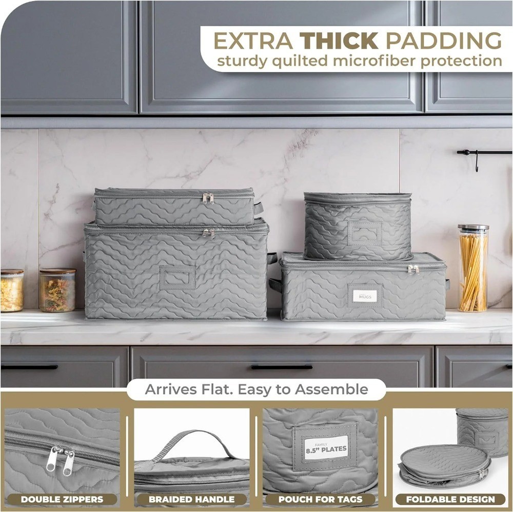 Dinnerware Storage 5-Piece Set for Protecting or Transporting China Plates