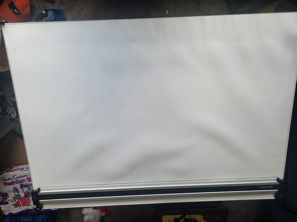 Adjustable Height Table Top Drafting Table with Slide Ruler and Rubber Matte