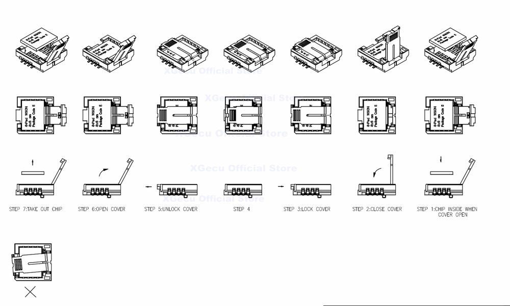 SOP8 200mil adapter IC socket top quality made in Taiwan for BIOS flash chips