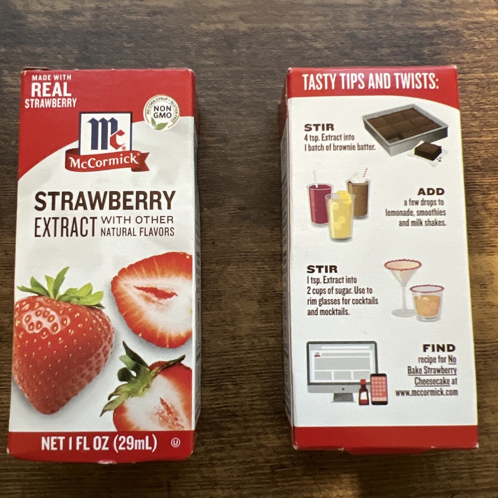 McCormick Strawberry Extract 2 Bottles 2 fl oz each