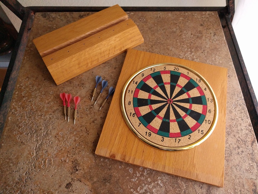 Miniature Desktop Dart Board Set 8" x 7.25"