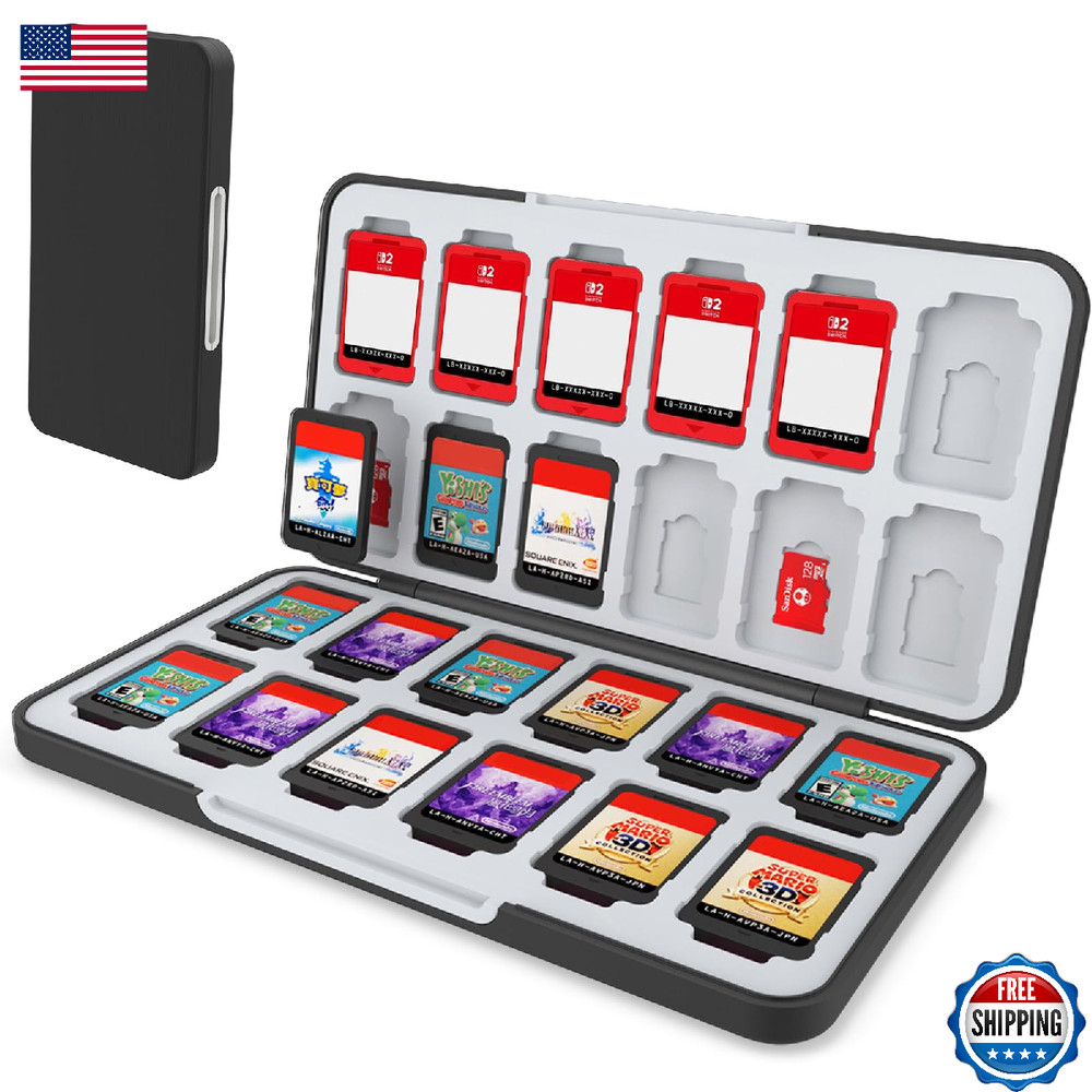 HEIYING Switch Game Card Case for Switch 2 & OLED & Lite,Portable Black Memory S