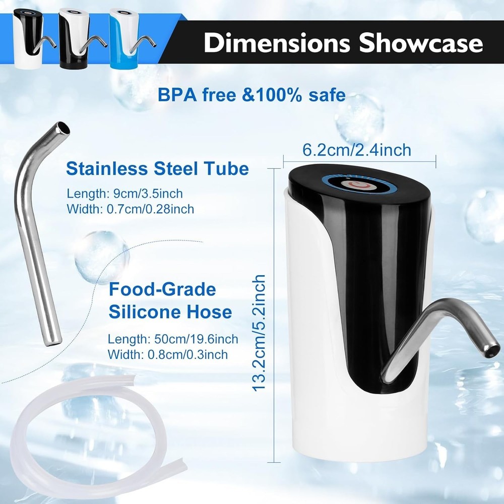 Water Bottle Switch Pump Electric Automatic Universal Dispenser 2-5 Gallon USB