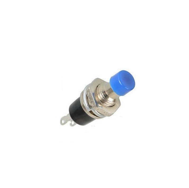 10PCS Blue Lockless ON/OFF Push button Switch Press the reset switch PBS-110