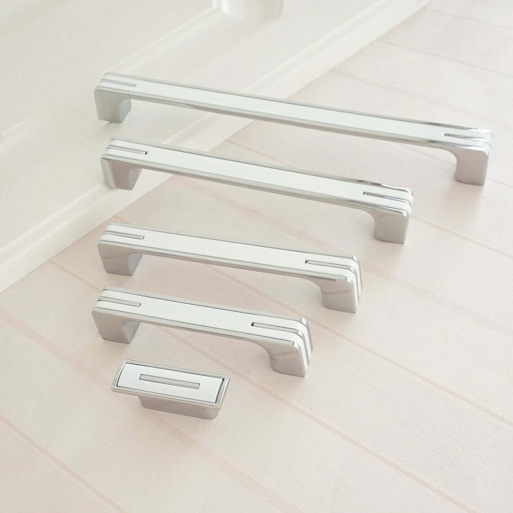 Cupboard Cabinet Pull Handles Chrome Silver White Kitchen Door Drawer Pull