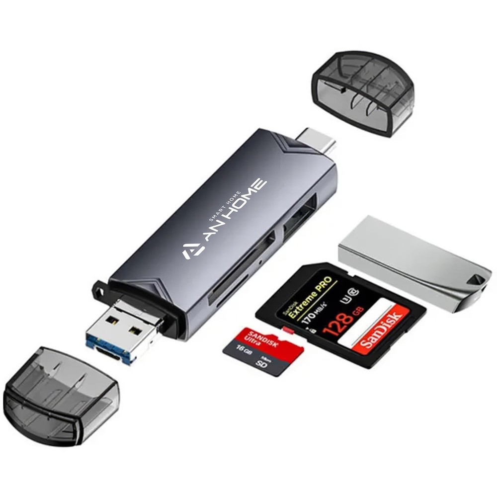 AnHome SD Card Reader USB C 6 in 1 OTG Memory Adapter 6 1
