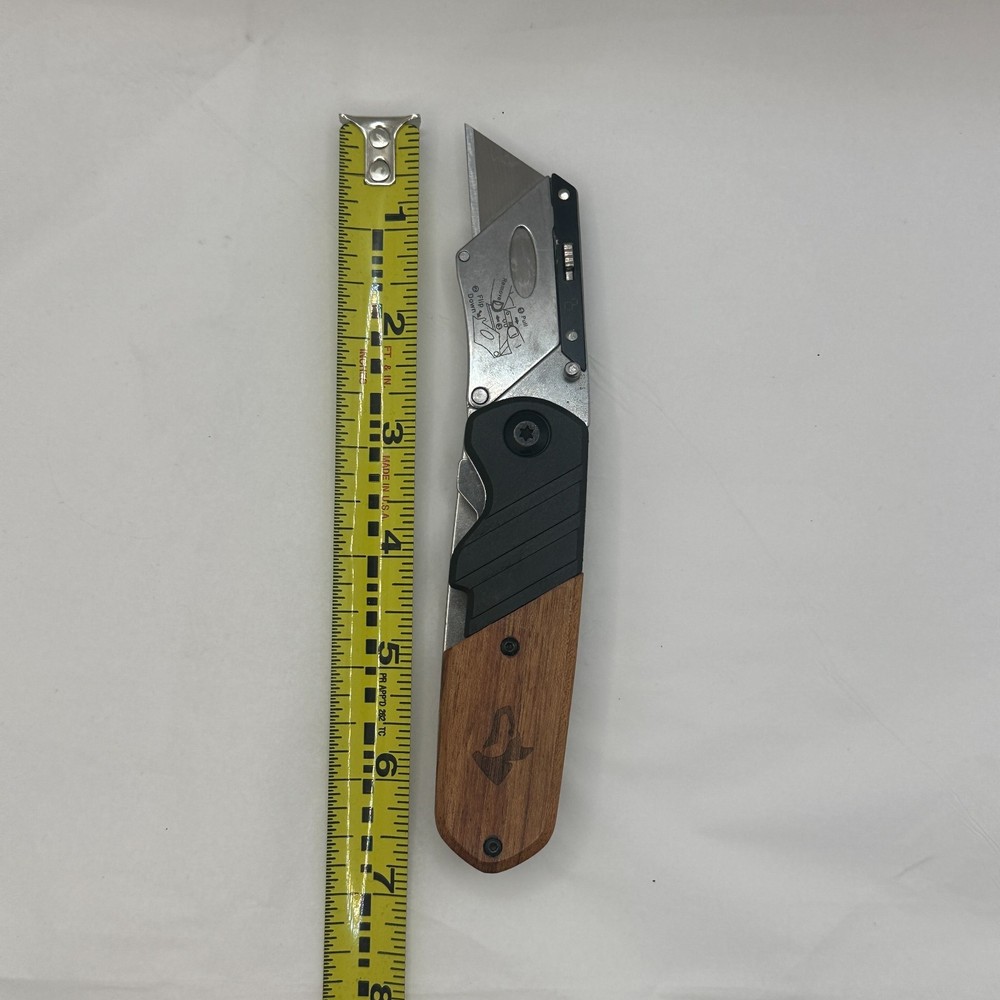 Husky Wood Handle Folding Lock-Back Utility Knife