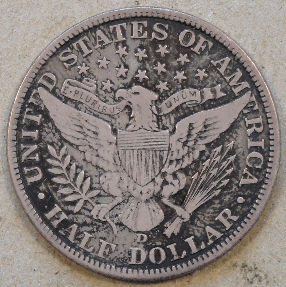 1908-D Barber Half Dollar 50c VF