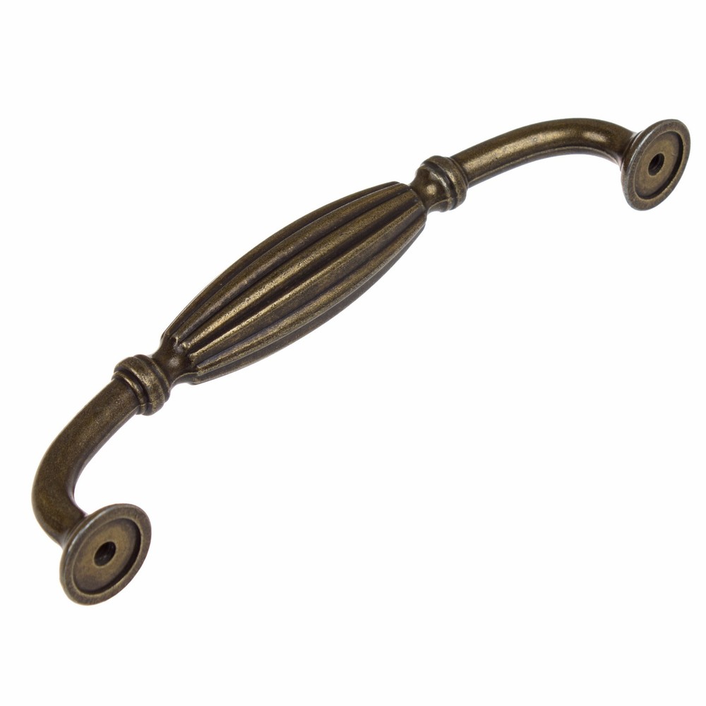 GlideRite 5" CC Fluted Cabinet Cupboard Hardware Pull Antique Brass - 4046-AB-1