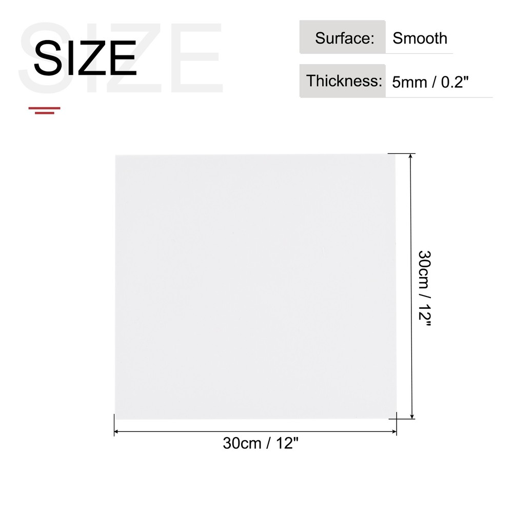 ABS Plastic Sheet 12 x 12 x 0.2" ABS Styrene Sheets White 3 Pcs