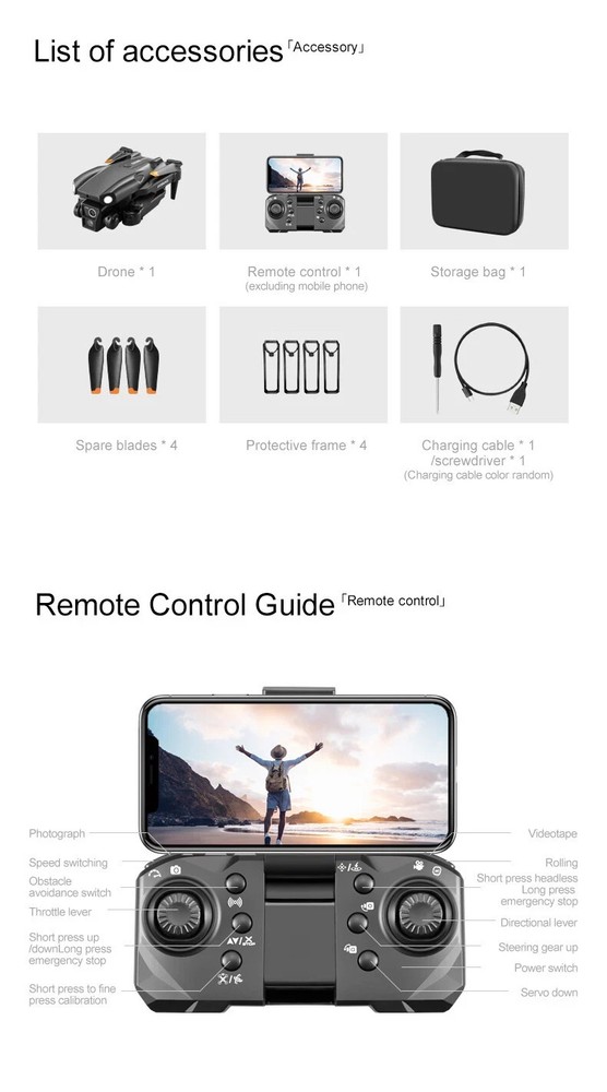D3 RC Quadcopter Drone 4K WiFi FPV 3 Cameras Optical Flow Obstacle Avoidance