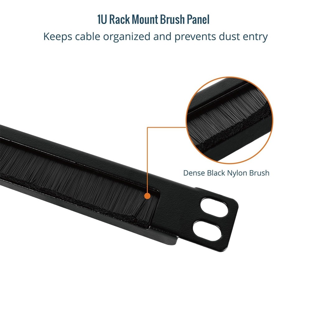 2 Pack 0.5U Cable Management Brush Panel for 10 Server Rack, Rack Mount Cable...