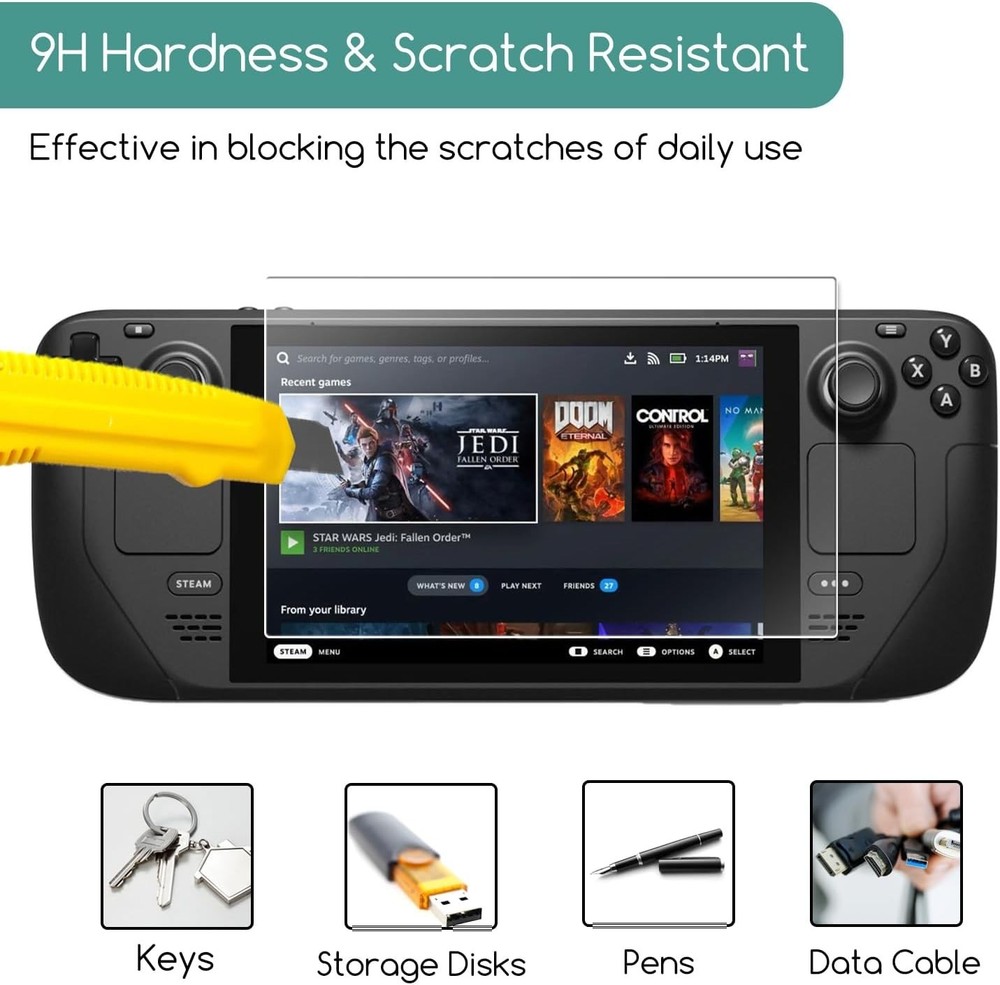 2 Pack] Tempered Glass Screen Protector Designed for Steam Deck OLED 7.4'' 20...