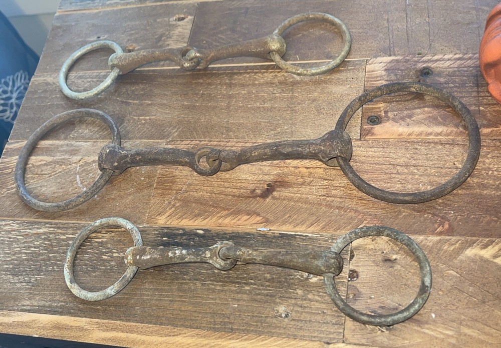 3 Vintage Horse Bits lot of 3 bits